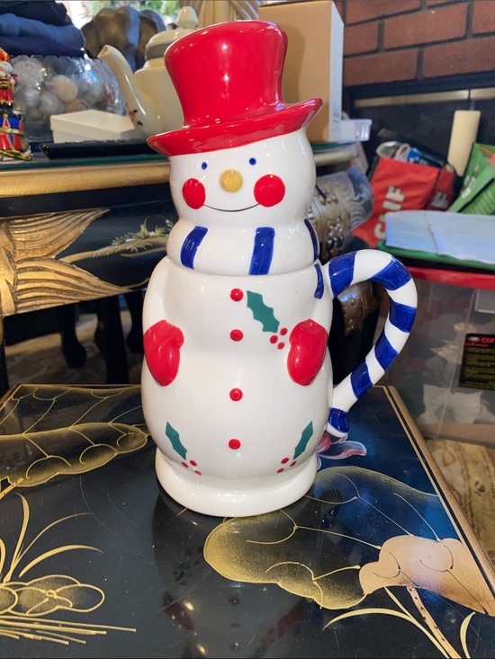 Temptations Other - Festive Temp-tations Red Top Hat Snowman Ceramic Cup - Holiday Serveware